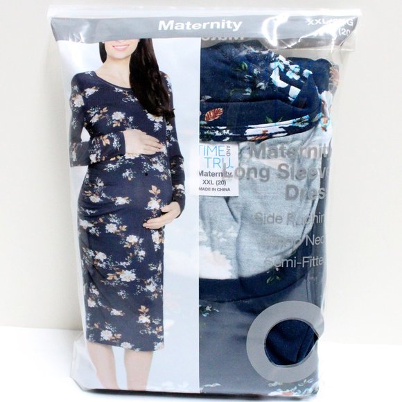 Time and Tru Long Sleeve XXL (20) Maternity Dress - Picture 1 of 8